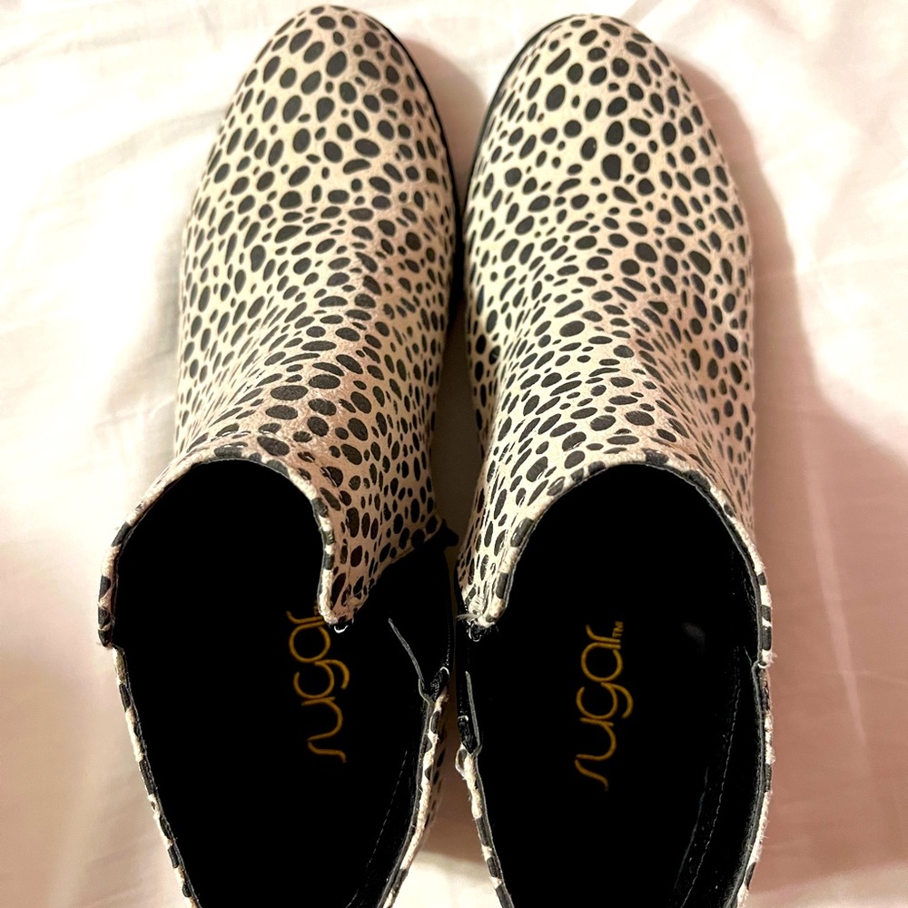 Animal print booties